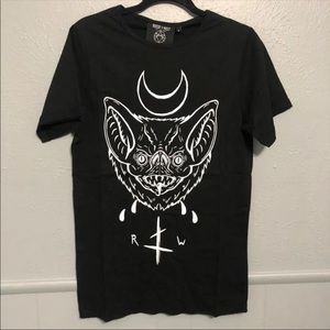 Rogue and wolf bat face tee goth blackcraft cult